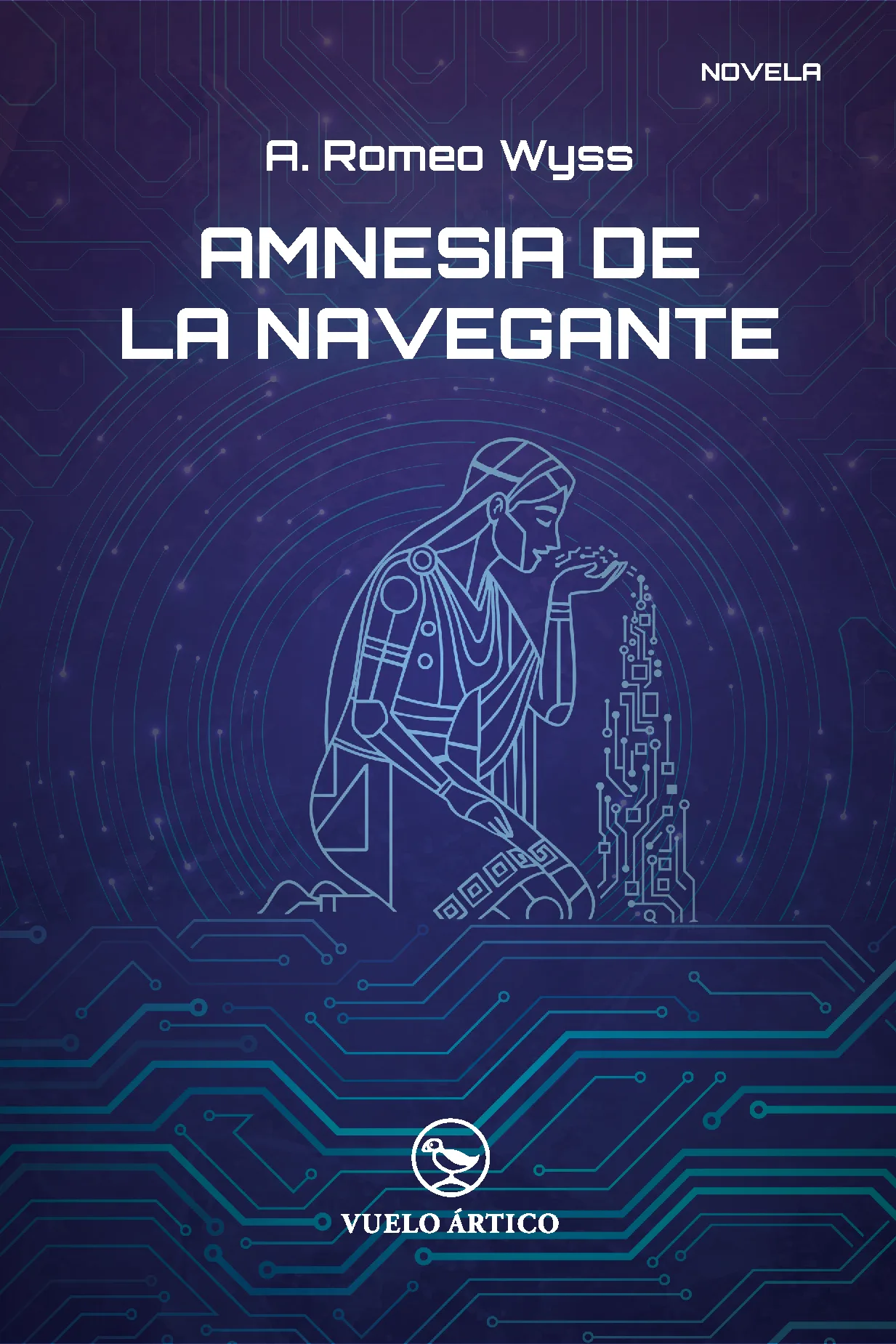 Portada de Amnesia de la navegante, novela de A. Romeo Wyss